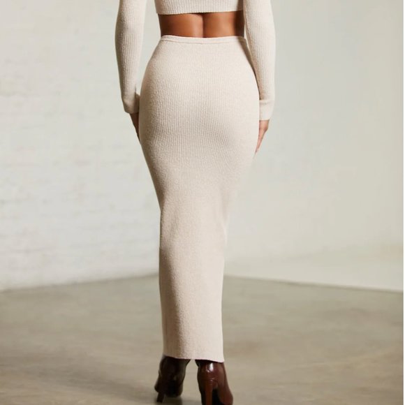 ASHA Low Rise Maxi Skirt in Beige - Picture 1 of 4